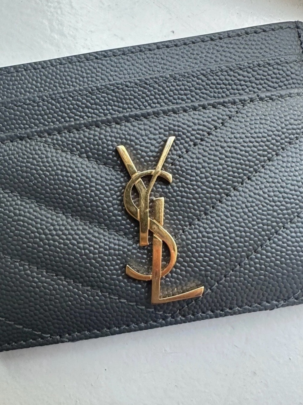 Saint Laurent  Quilted Wallet with Gold YSL Logo